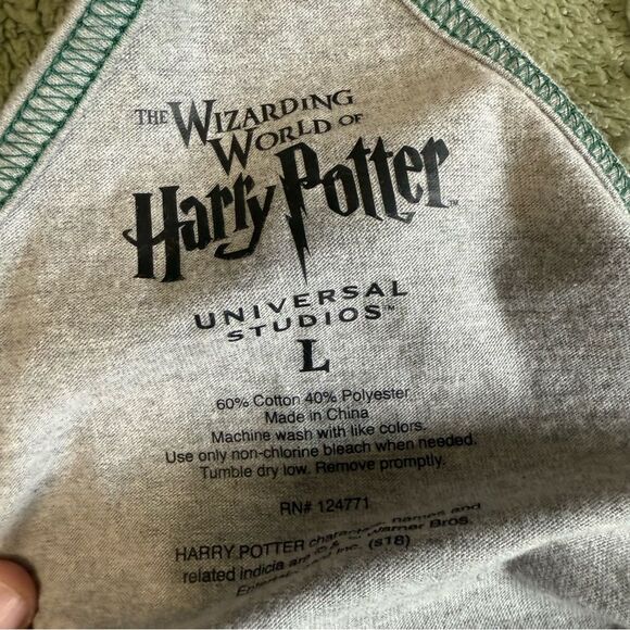 Warner Bros. Harry Potter Slytherin Gray and Green Tank Top L - Picture 6 of 8